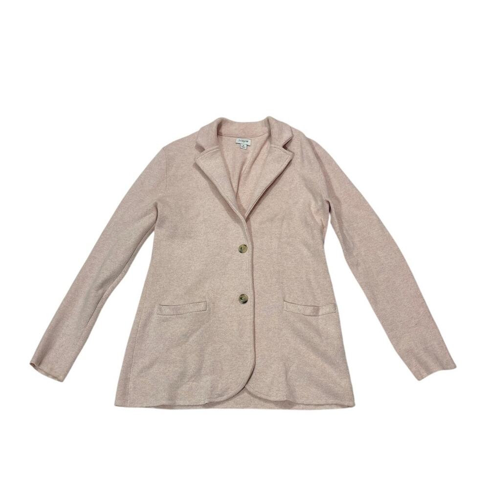J.Crew Womens Small Baby Pink Sweater Blazer Knit Jacket Office Career Formal